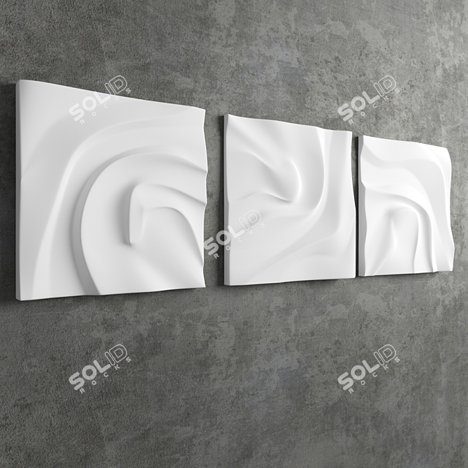 Abstract Plaster Bas-relief 3D model image 2