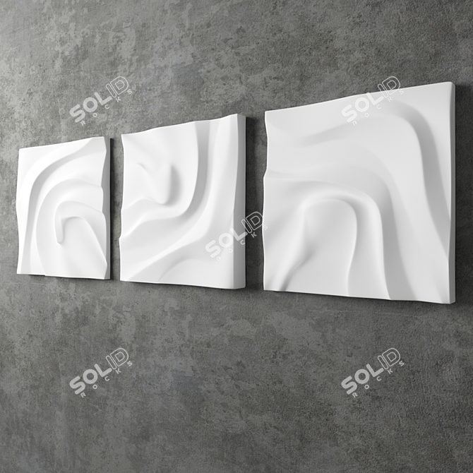 Abstract Plaster Bas-relief 3D model image 3