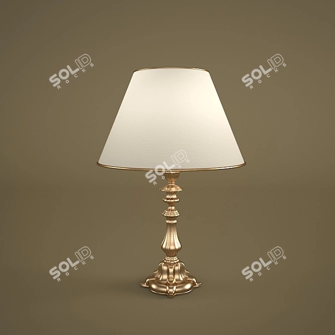 Antique Gold Table Lamp 3D model image 1