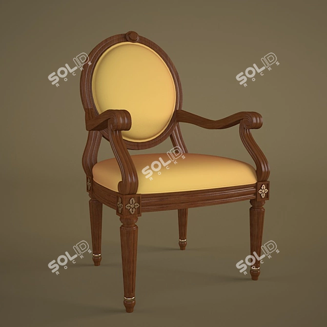 Elegant Comfort: Classic Luxury Chair 3D model image 2