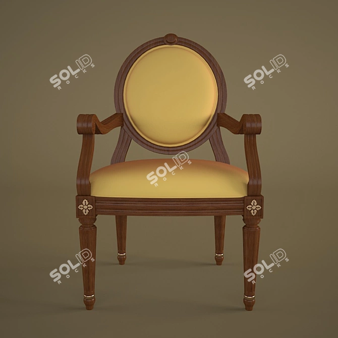 Elegant Comfort: Classic Luxury Chair 3D model image 3