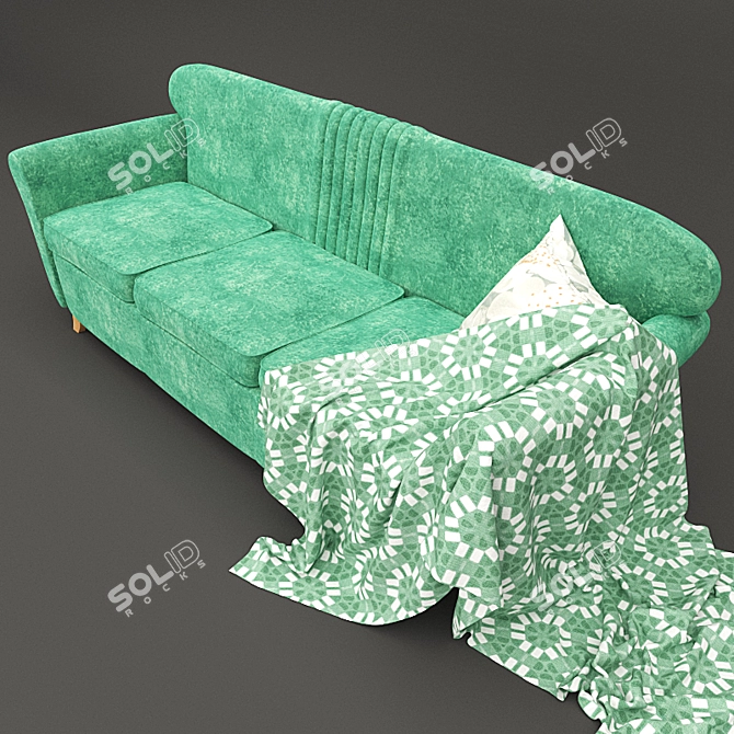 Green Corona Sofa 3D model image 1