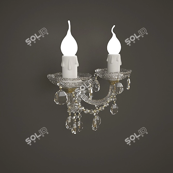 Elegant Crystal Wall Sconce 3D model image 1