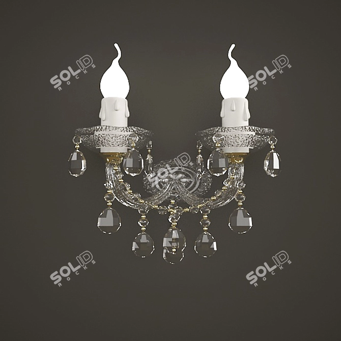 Elegant Crystal Wall Sconce 3D model image 2