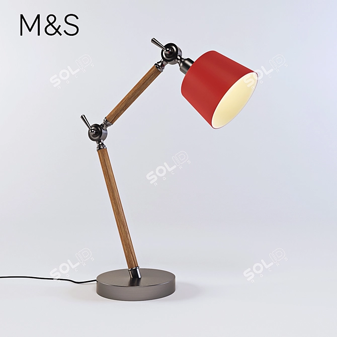 Elegant Hybrid Table Lamp 3D model image 2