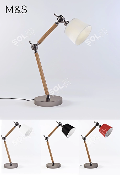 Elegant Hybrid Table Lamp 3D model image 3