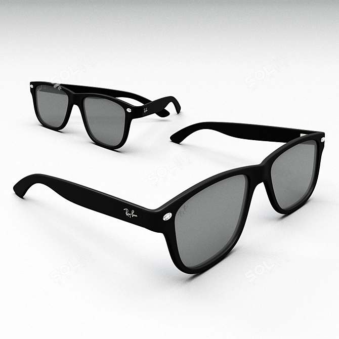 Classic Ray-Ban Wayfarer Sunglasses 3D model image 1