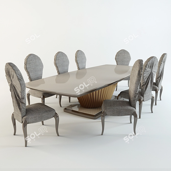 Elegant Dining Table Set by Pregno 3D model image 1