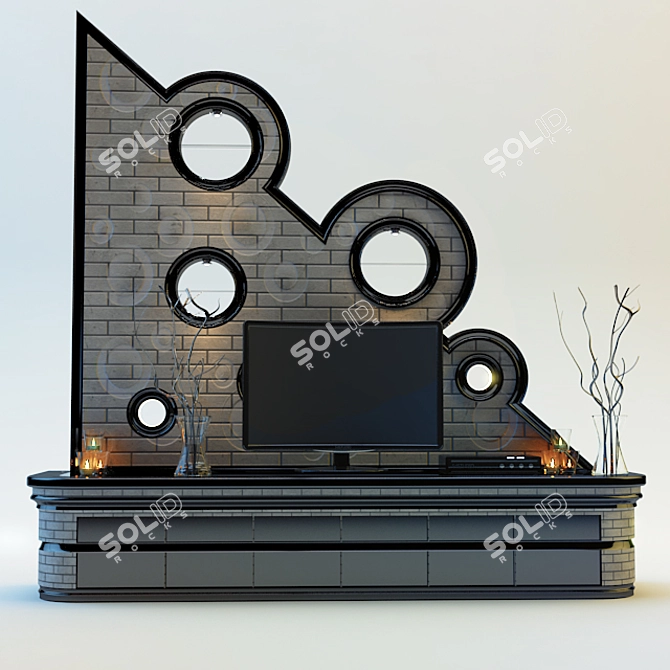 Modern TV Stand - Stylish and Functional 3D model image 1