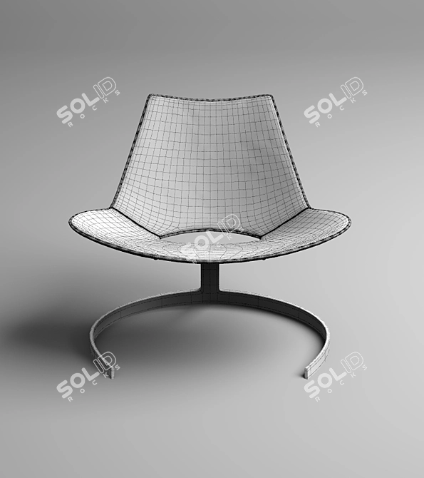 Elegant ErgoScimitar Chair 3D model image 2