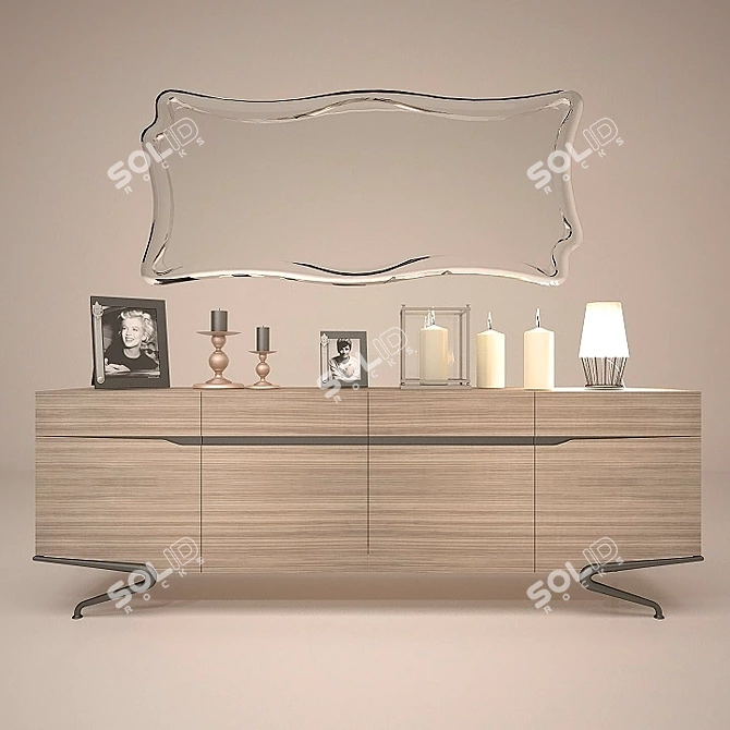 CANTORI Arturo Modern Gray Sideboard 3D model image 1