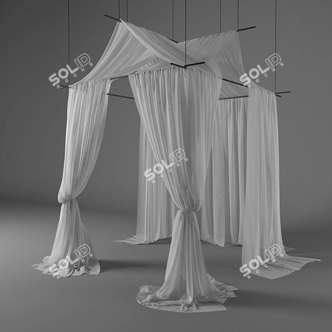 Bed Canopy: Stylish and Functional 3D model image 1
