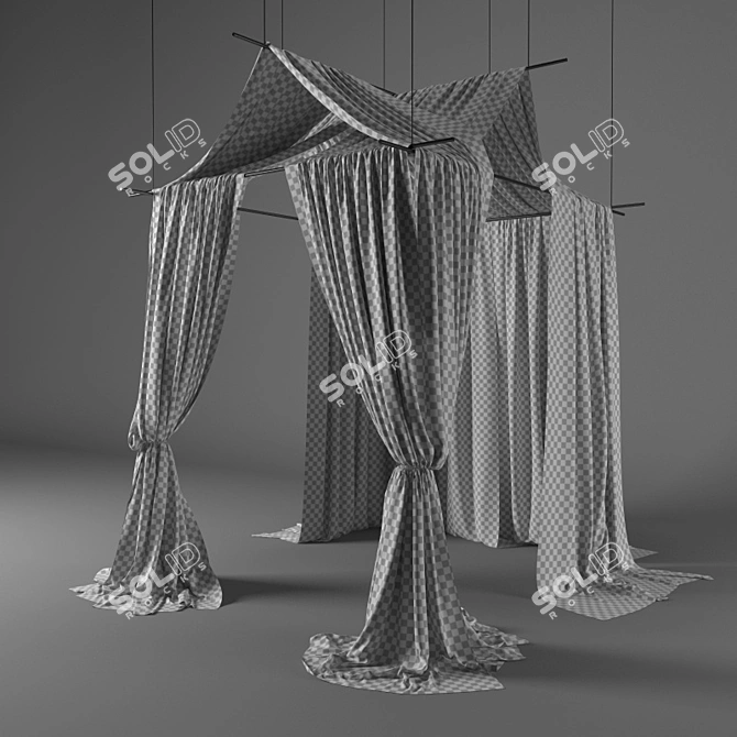 Bed Canopy: Stylish and Functional 3D model image 2