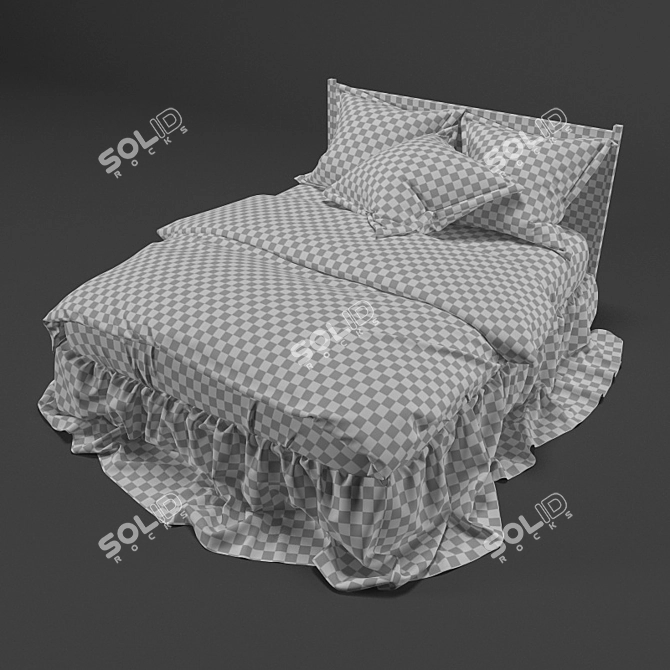 Ruffled Canopy Bed 3D model image 2