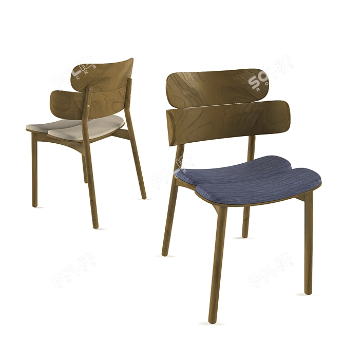 Stylish Bands Armchair 3D model image 1