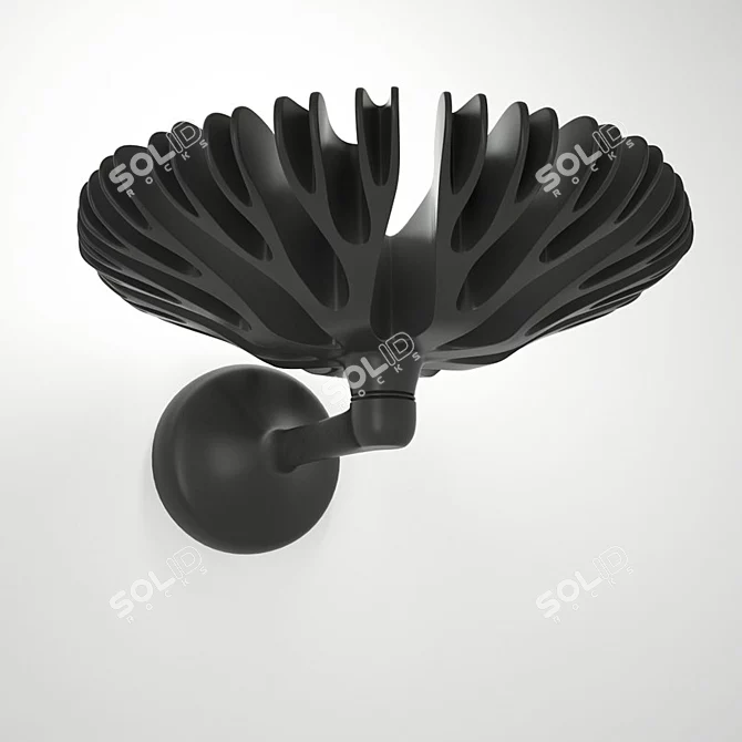 Elegant Floral Wall Sconce 3D model image 1