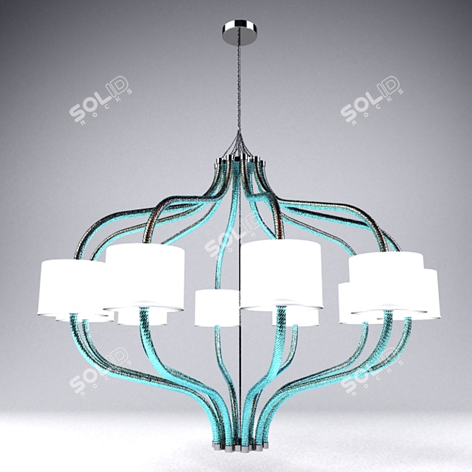 Medieval Spiral Chandelier 3D model image 1