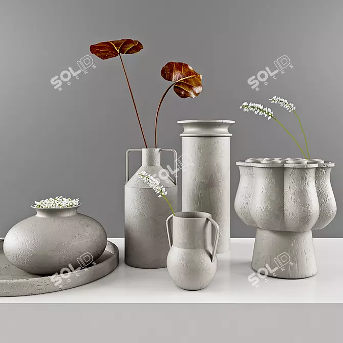 Elegant Glass Vase 3D model image 1