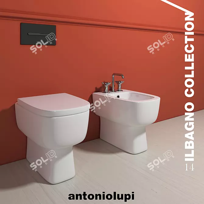 ILBAGNO 14 Duetto Collection: Toilet, Bidet, Mixer 3D model image 1