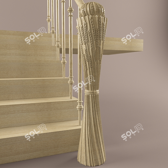 Title: Wheat Spike Entrance Post 3D model image 2