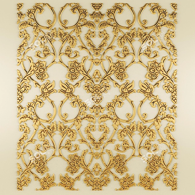 Elegant Stucco Pattern 3D model image 1