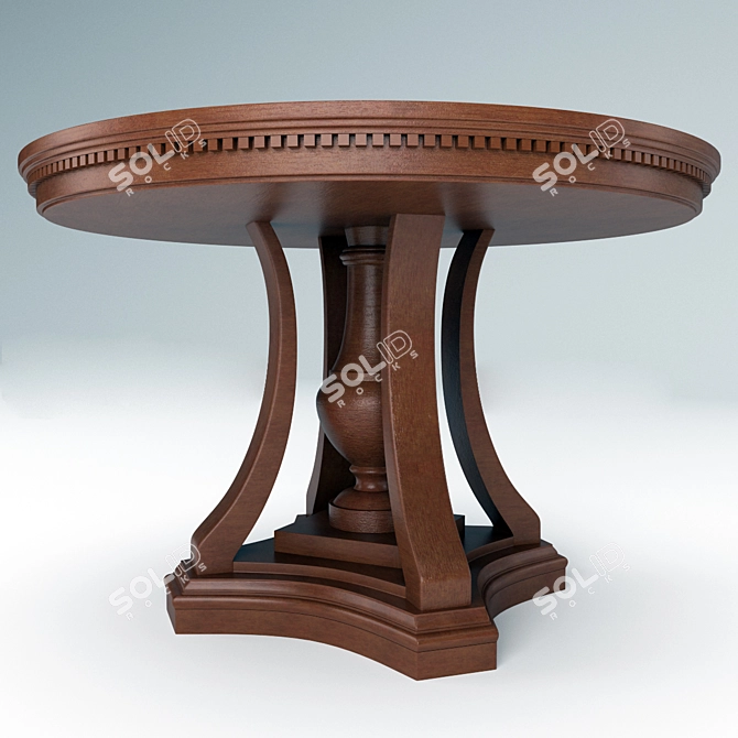 Elegant James Round Dining Table 3D model image 1