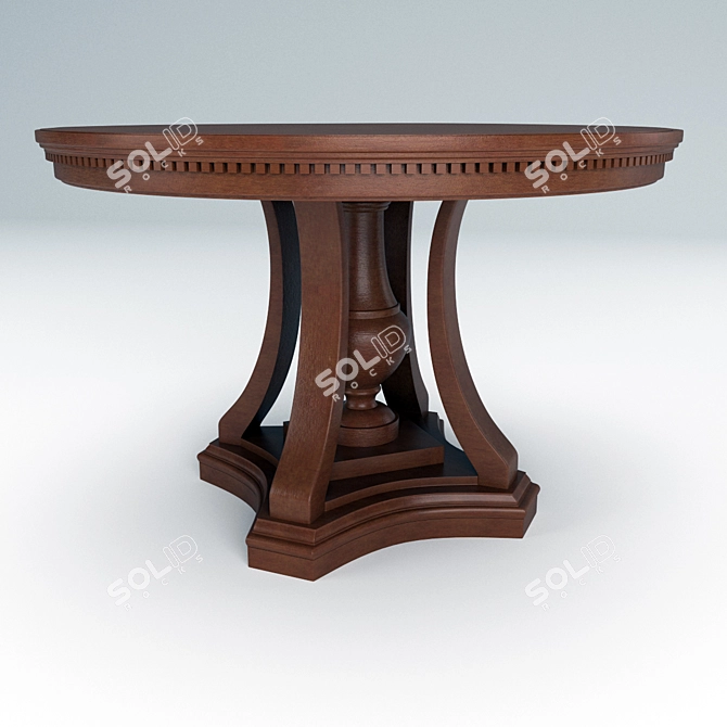 Elegant James Round Dining Table 3D model image 2