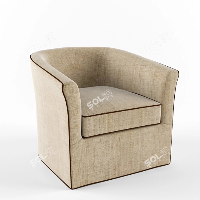 Luxury Ashland Swivel Chair 3D model image 1