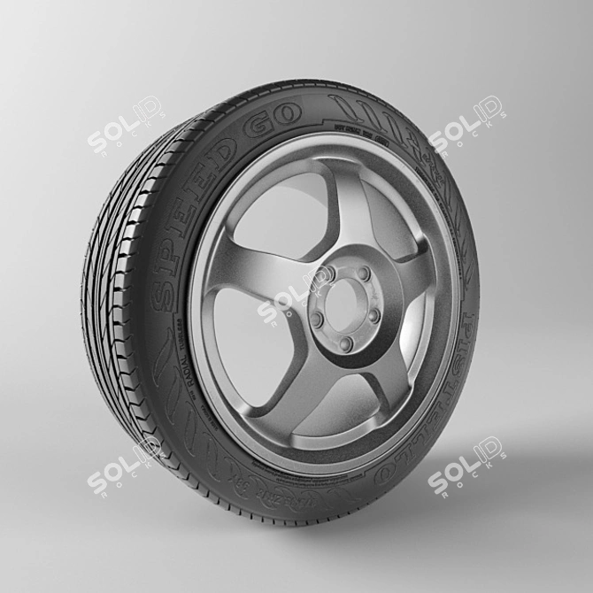 Wheel Set: Disk with Tire 3D model image 1