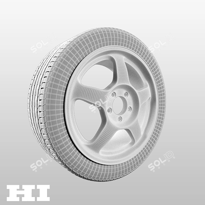 Wheel Set: Disk with Tire 3D model image 2