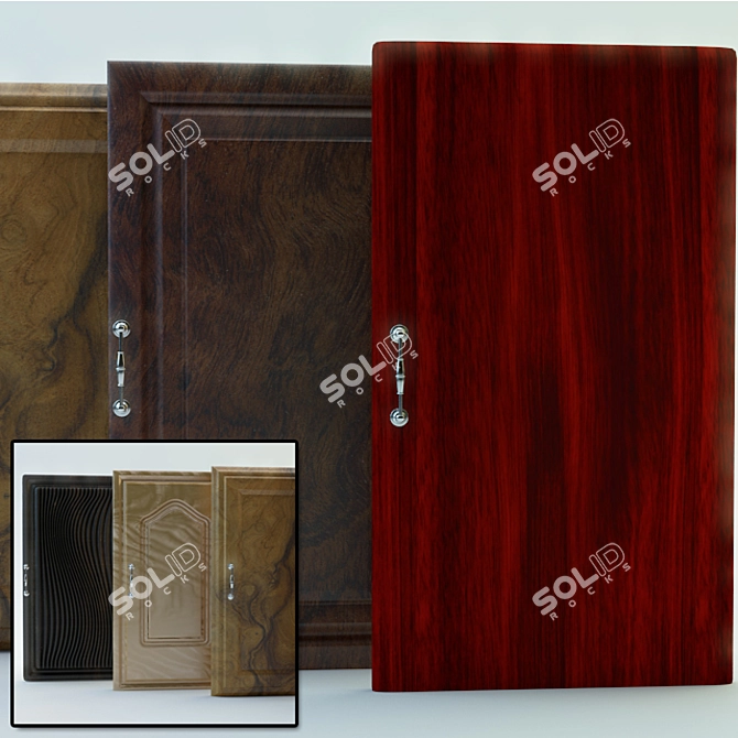 Sleek Oak Kitchen Cabinet 3D model image 2