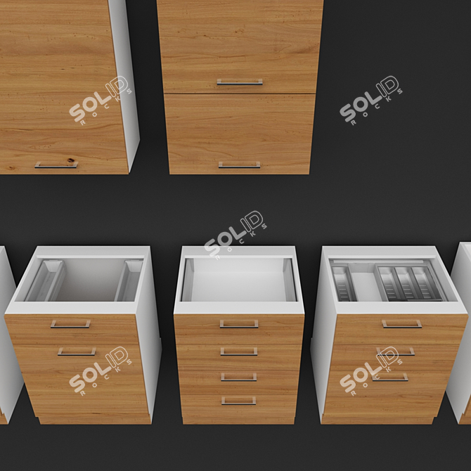 BLUM Kitchen Units with Sleek Design 3D model image 2