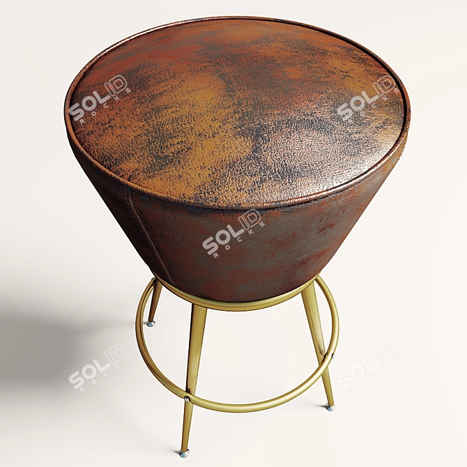 Retro Chic Stools for Vintage Vibes 3D model image 2