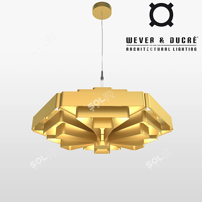 Title: Authentic Wever & Ducre Hanging Lamp 3D model image 1