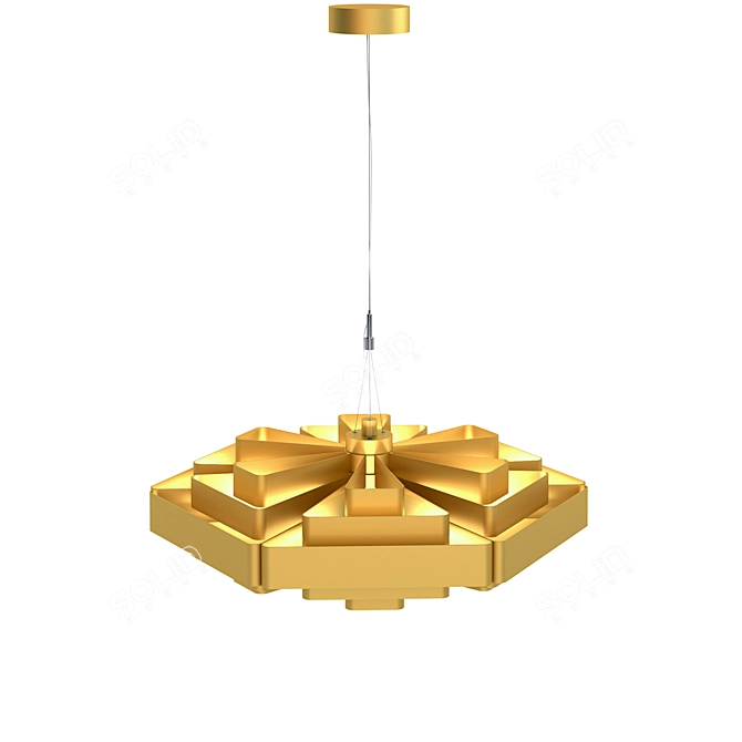 Title: Authentic Wever & Ducre Hanging Lamp 3D model image 2