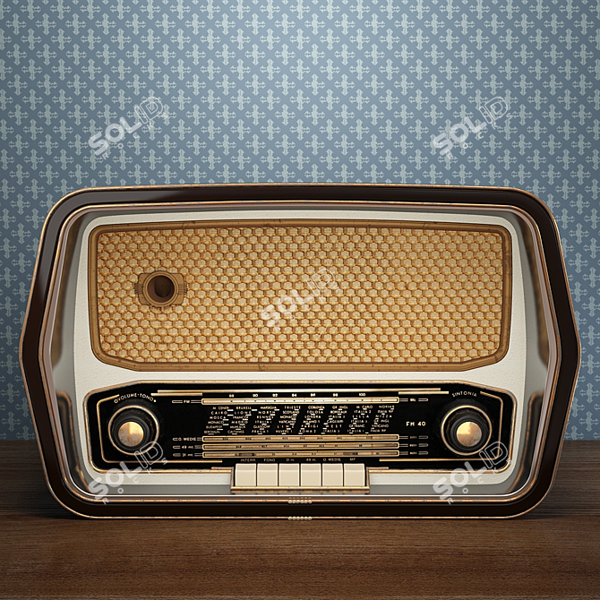 Vintage Vibes: Retro Radio 3D model image 1