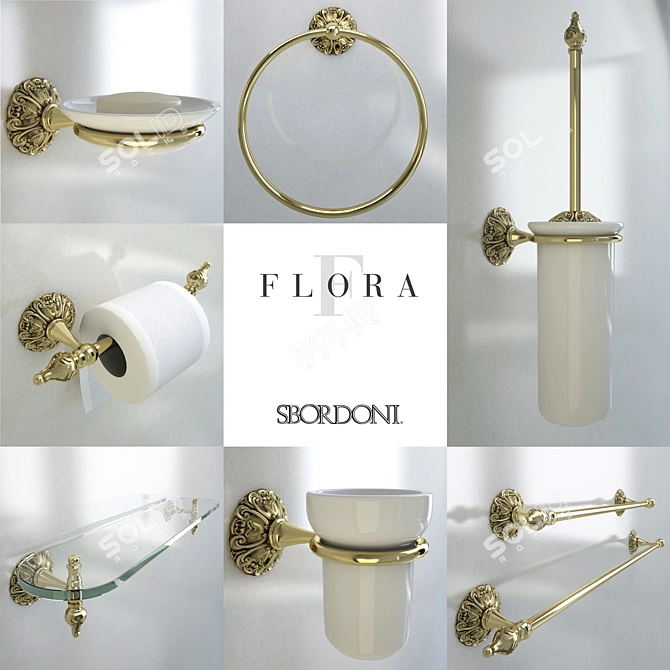 Elegant Flora Accessories Collection 3D model image 1