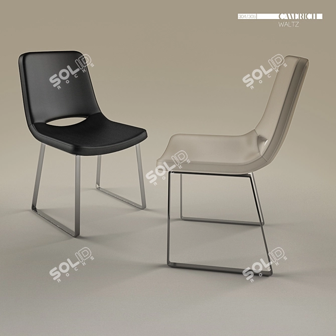 Elegant WALTZ 2 Chair 3D model image 1