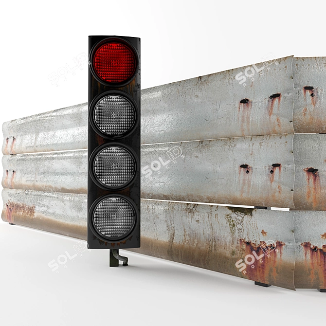 Race Track Barrier & Traffic Lights 3D model image 2