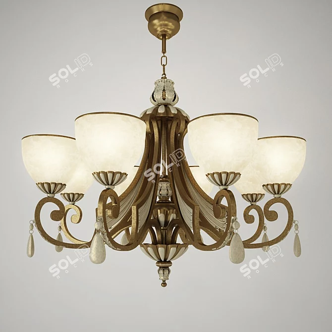 Elegant Chandelier - Odeon Light 3D model image 1