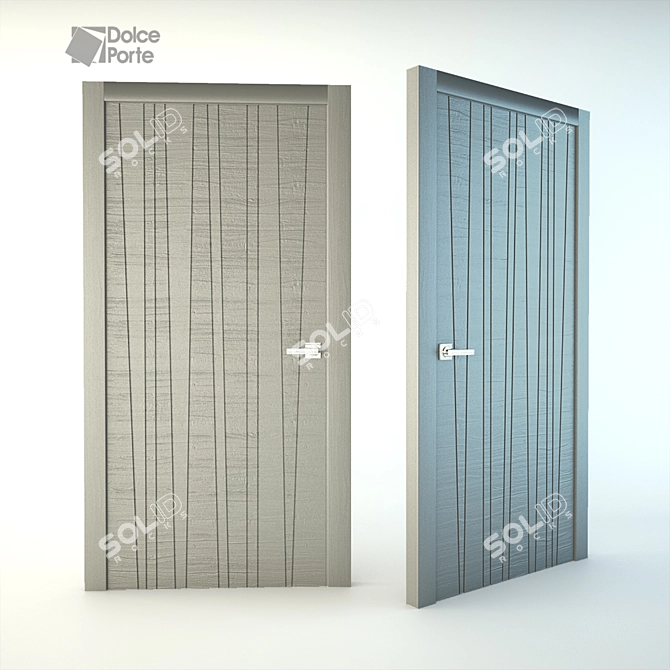 Sleek Grey Door - Texture 404 3D model image 1