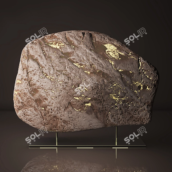 Golden Pyrite Stone 3D model image 1