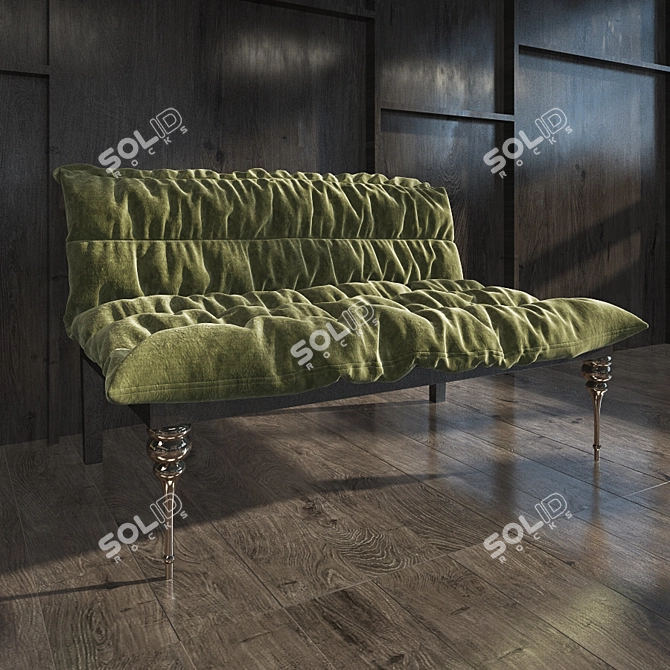 Elegant Restaurant Bench 3D model image 1