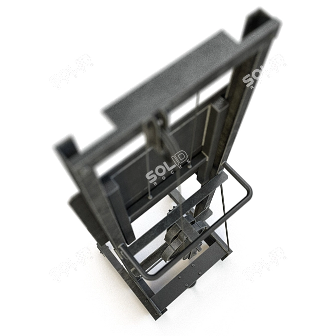 Industrial Steel Easel on Casters 3D model image 3