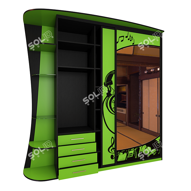 Eco Harmony Wardrobe 3D model image 1