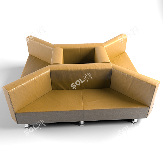  Column-surrounded Sofa 3D model image 2