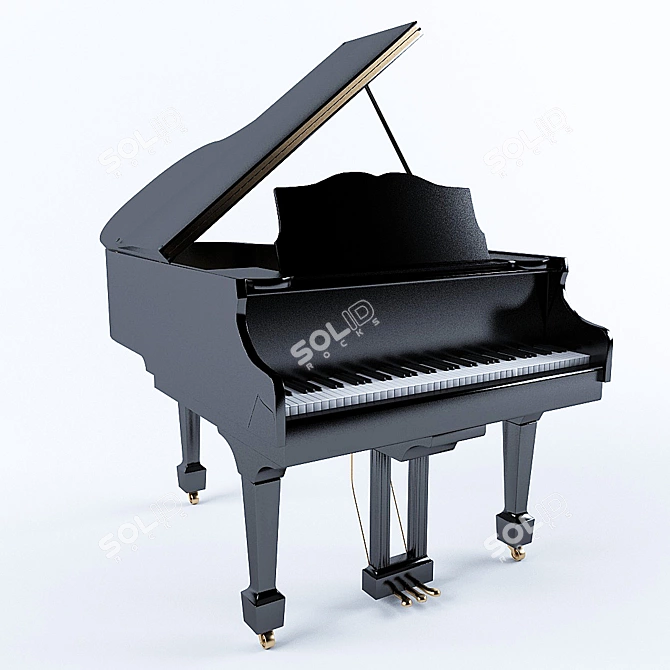 Classic Upright Piano 3D model image 1