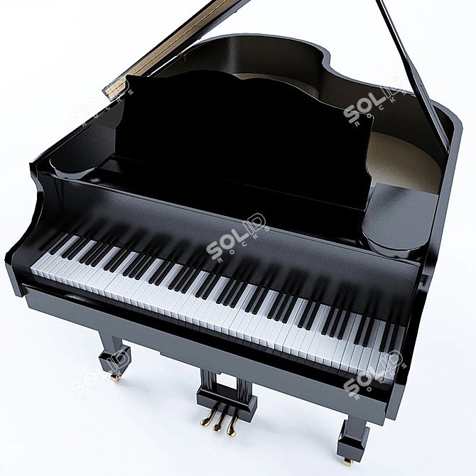 Classic Upright Piano 3D model image 2