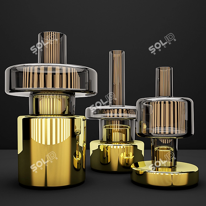 ArtDeco Vases: Elegance in Bloom 3D model image 1