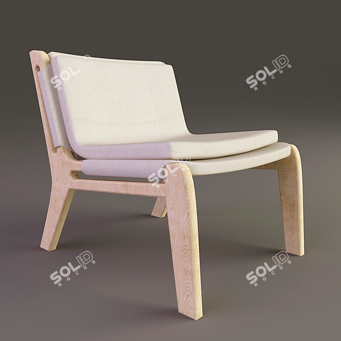 Elegant MALMO Chair in White 3D model image 1